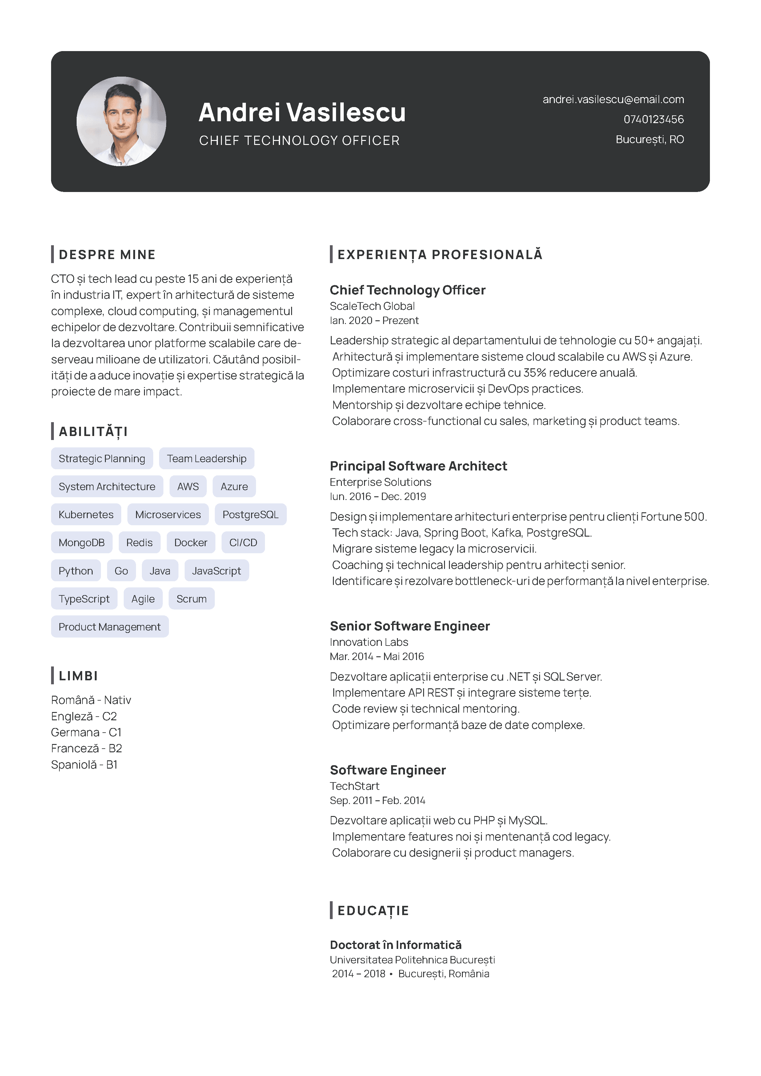 Modern template preview